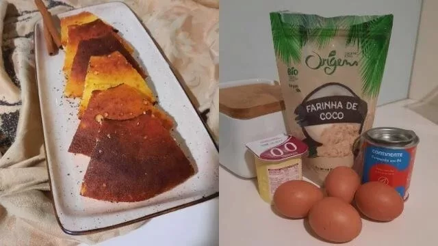 Preparação do bolo de iogurte saudável