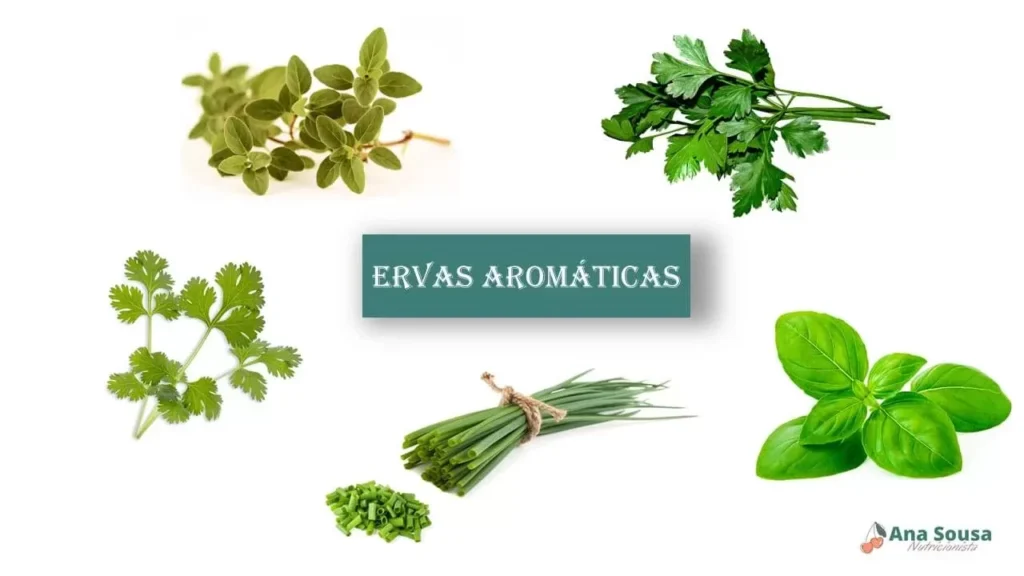 Ervas aromáticas para a salada